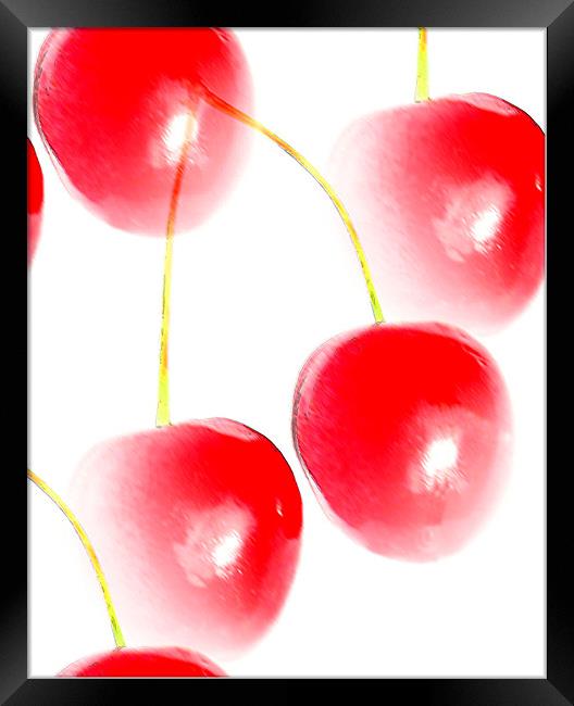 Cherries Framed Print by Ian Jeffrey