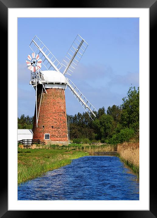 Horsey Windpump Framed Mounted Print by Ian Jeffrey