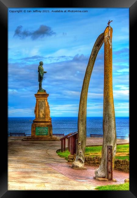 Captain Cook Statue Framed Print by Ian Jeffrey