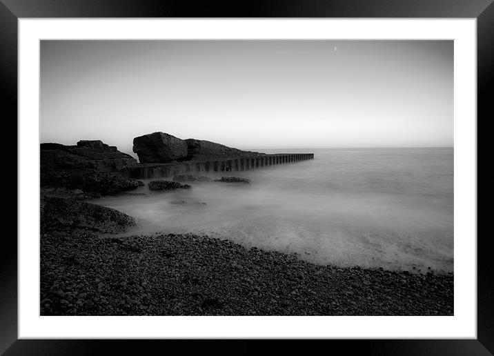Moody Beach Framed Mounted Print by Nigel Coomber