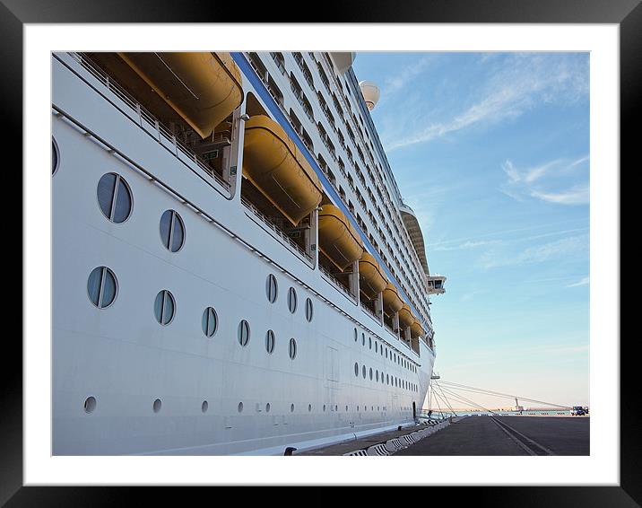 Cruise Ship Framed Mounted Print by Nic Christie