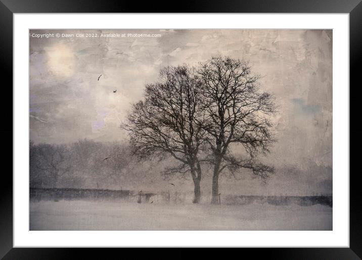 Kent Snowy Landscape Framed Mounted Print by Dawn Cox