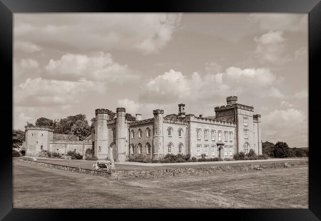 Chiddingstone castle in sepia tone Framed Print by Dawn Cox