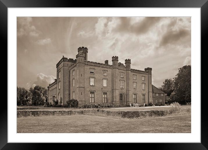 Chiddingstone castle in sepia tone Framed Mounted Print by Dawn Cox