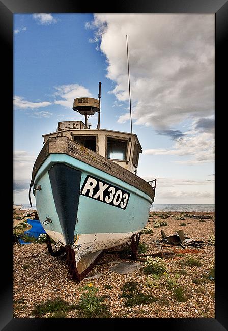 Boat at Dungeness Framed Print by Dawn Cox