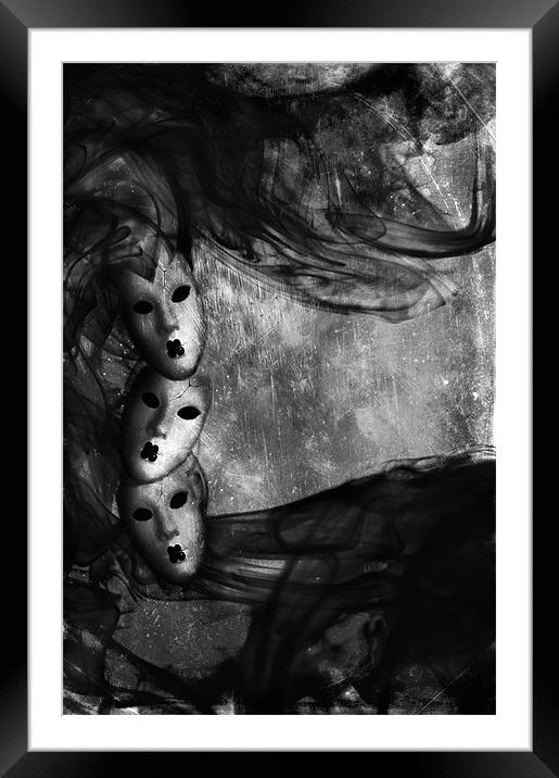 Dark Masquerade Framed Mounted Print by Dawn Cox