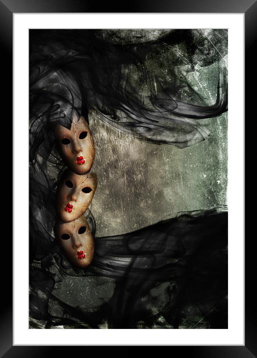Behind the Mask Framed Mounted Print by Dawn Cox