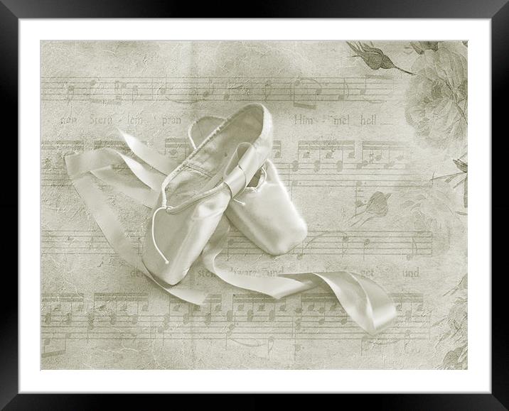 Ballet Shoes Framed Mounted Print by Dawn Cox
