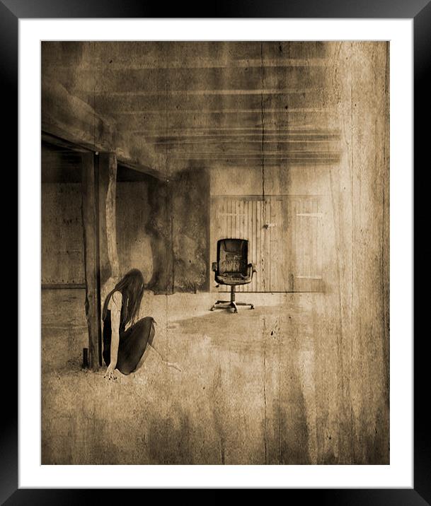 girl in an empty room Framed Mounted Print by Dawn Cox