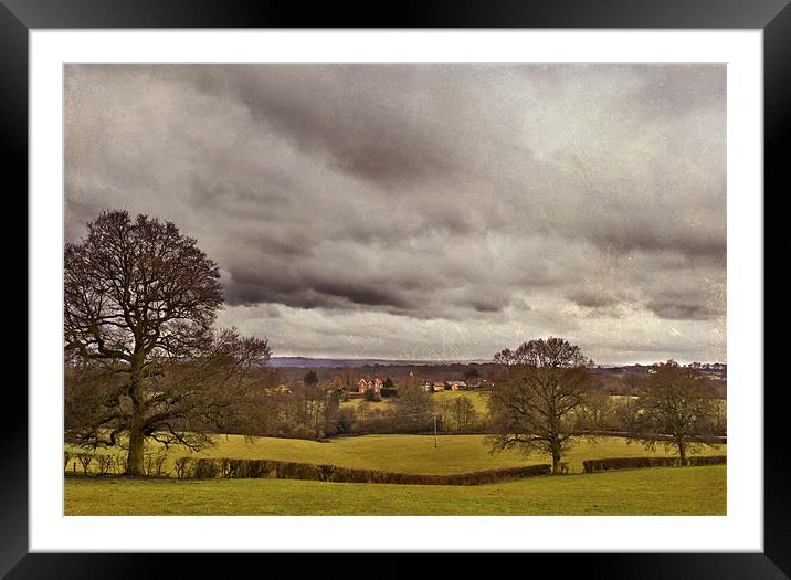 View across the Kent Weald Framed Mounted Print by Dawn Cox