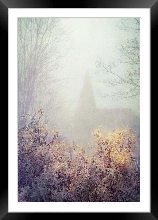 Oast in the mist Framed Mounted Print by Dawn Cox