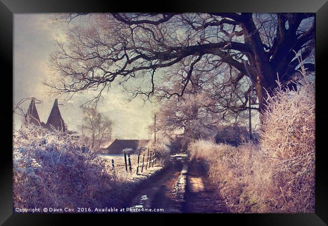 Kent Winter Landscape Framed Print by Dawn Cox