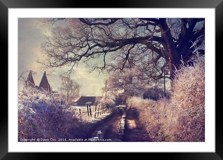 Kent Winter Landscape Framed Mounted Print by Dawn Cox
