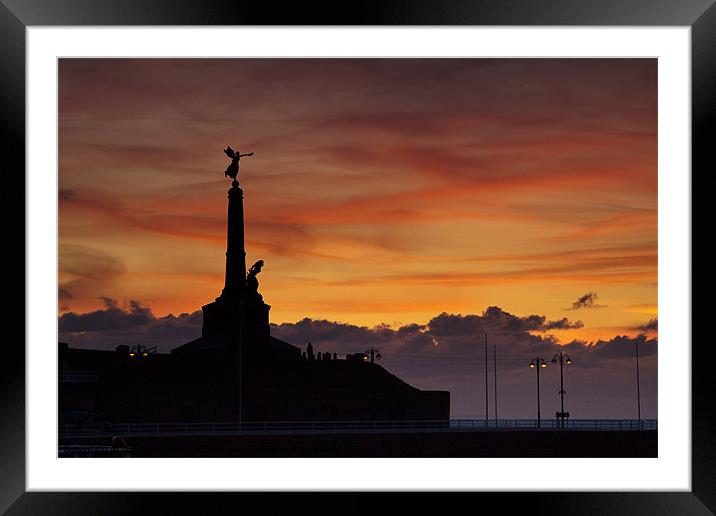 Sunset at Aberystwyth War Memorial Framed Mounted Print by Izzy Standbridge