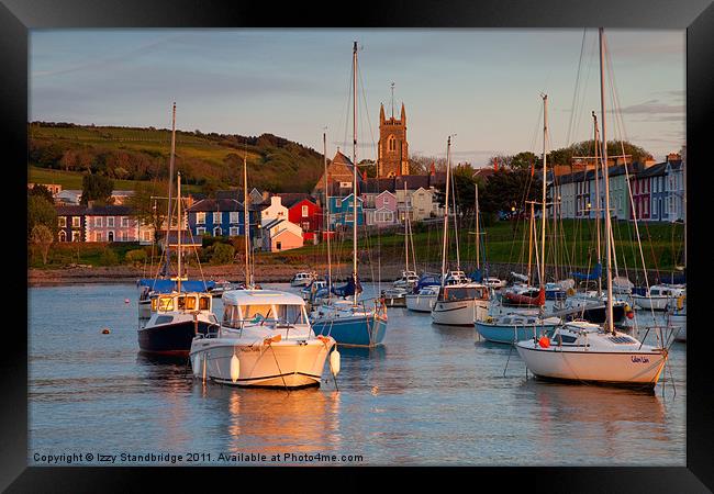 Aberaeron harbour sunset Framed Print by Izzy Standbridge