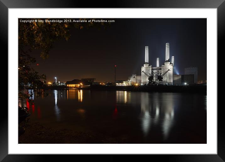 Battersea Power Station at Night Framed Mounted Print by Izzy Standbridge