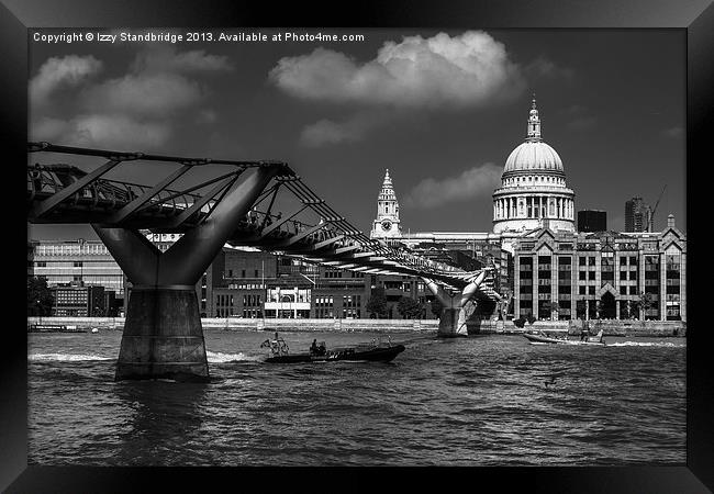 London St Pauls and Millennium Bridge Framed Print by Izzy Standbridge