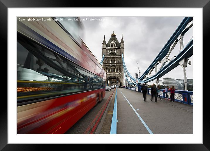  Bus on Tower Bridge, London Framed Mounted Print by Izzy Standbridge