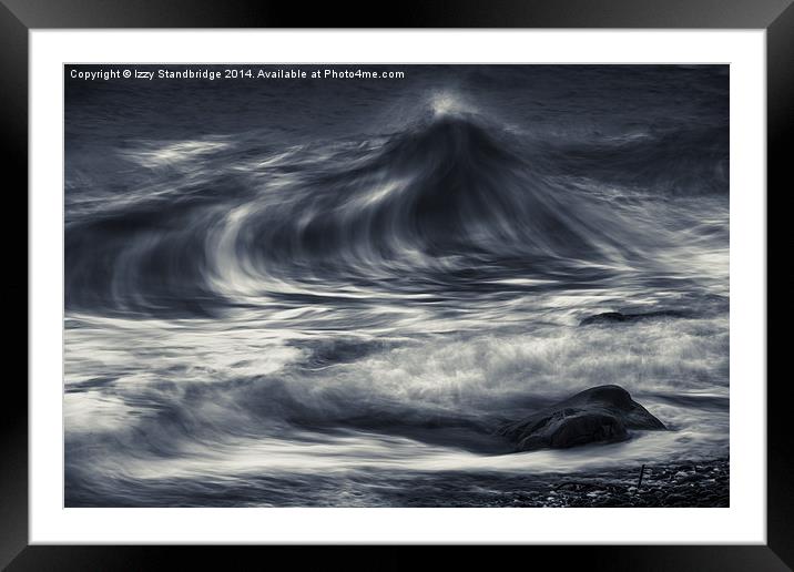  Wave abstract mono Framed Mounted Print by Izzy Standbridge