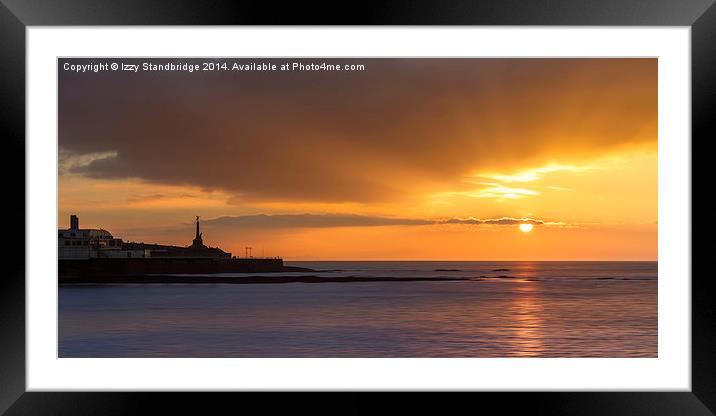  Aberystwyth winter sunset over smooth seas Framed Mounted Print by Izzy Standbridge