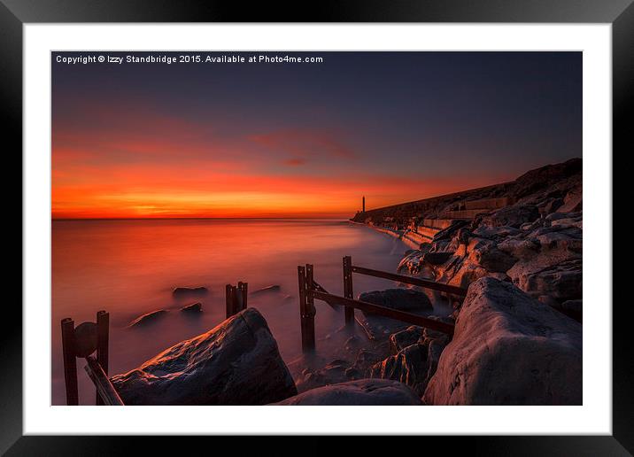  Sea Defences at Aberystwyth sunset Framed Mounted Print by Izzy Standbridge