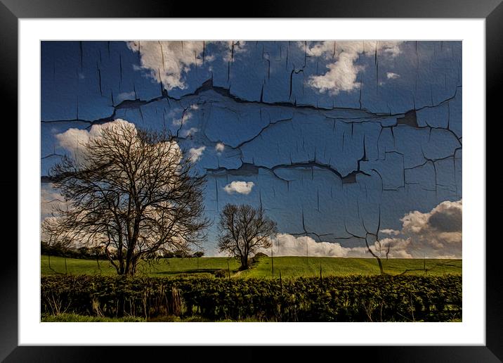 Cracked Framed Mounted Print by richard downes