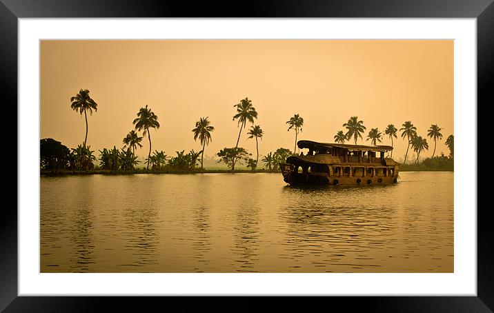 Kettuvallom, the Houseboat Framed Mounted Print by Mohit Joshi