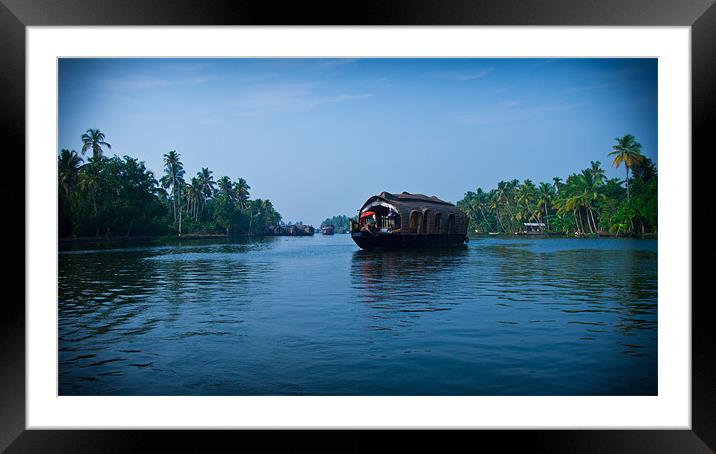 The Houseboat Framed Mounted Print by Mohit Joshi