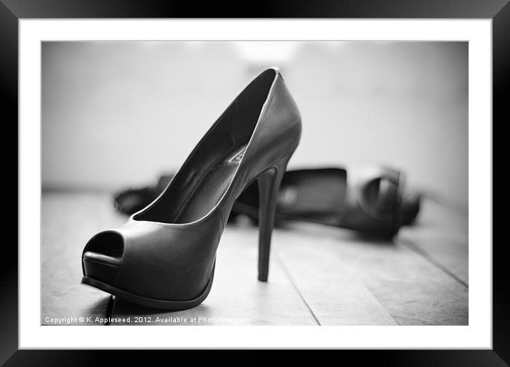 Stiletto heels for my lover.. Framed Mounted Print by K. Appleseed.