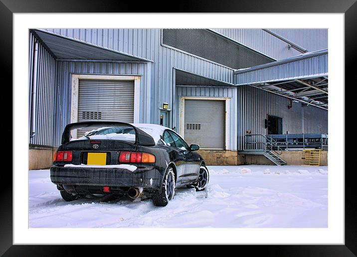 Celica GT-FOUR inthe Snow Framed Mounted Print by Phil Hall
