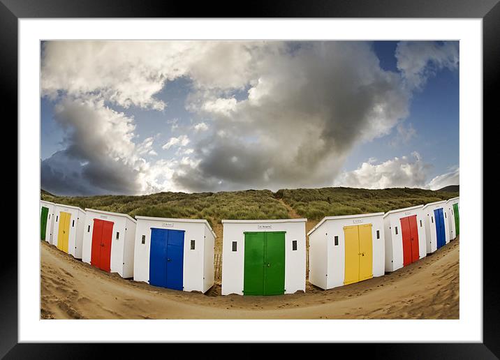 Woolacombe Beach Huts Framed Mounted Print by Tony Bates