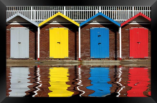 Swanage beach huts Framed Print by Tony Bates