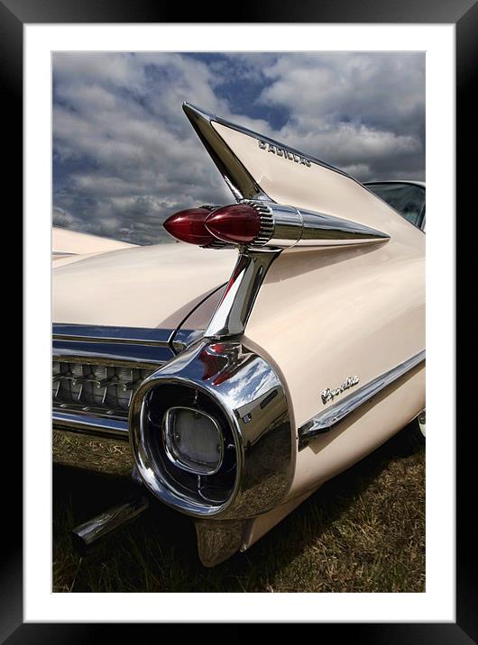 1959 Cadillac tailfin Framed Mounted Print by Tony Bates