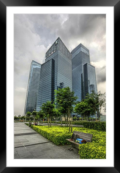 Singapore cityscape Framed Mounted Print by Tony Bates
