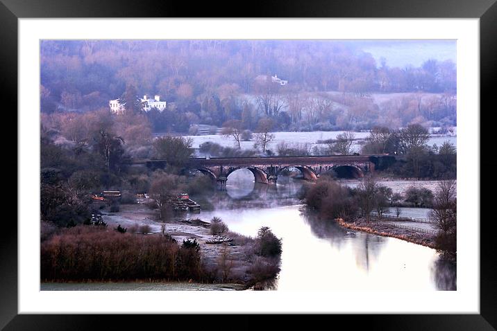 Brunels railway bridge at Goring Framed Mounted Print by Tony Bates