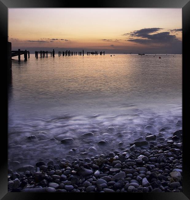 Swanage bay sunrise Framed Print by Tony Bates