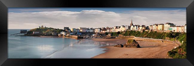 Tenby Harbour Panorama Framed Print by Tony Bates