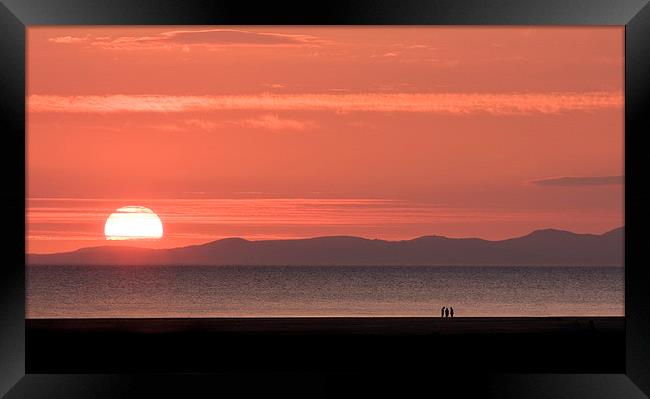 Sunset on Barmouth beach Framed Print by Tony Bates