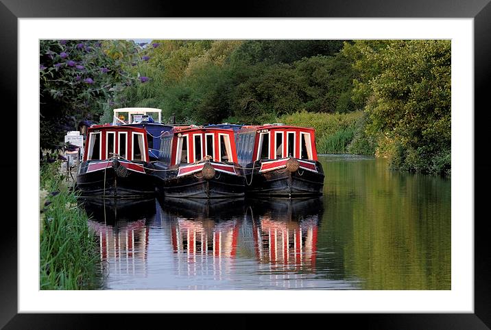  Kennet and avon long boats at Aldermaston. Framed Mounted Print by Tony Bates