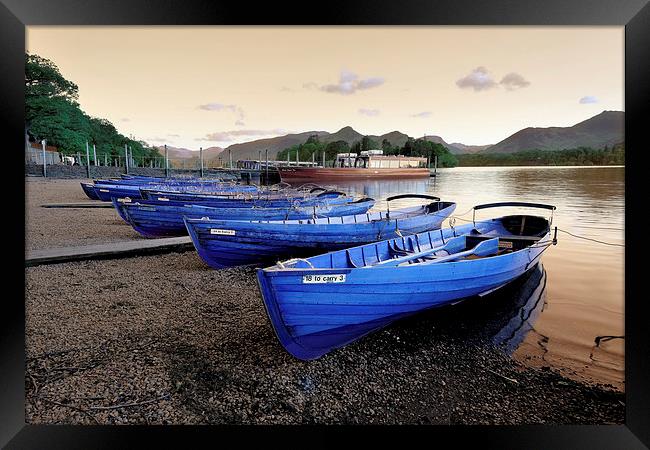  Derwent water row boats Framed Print by Tony Bates