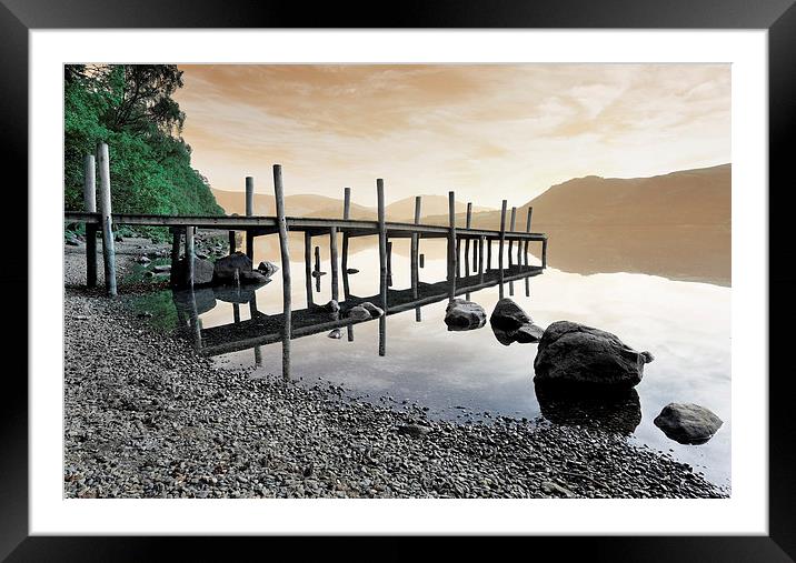  Derwent water jety Framed Mounted Print by Tony Bates