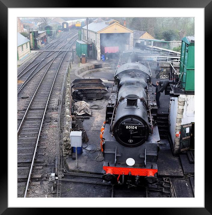  Swanage steam engine 80104 Framed Mounted Print by Tony Bates