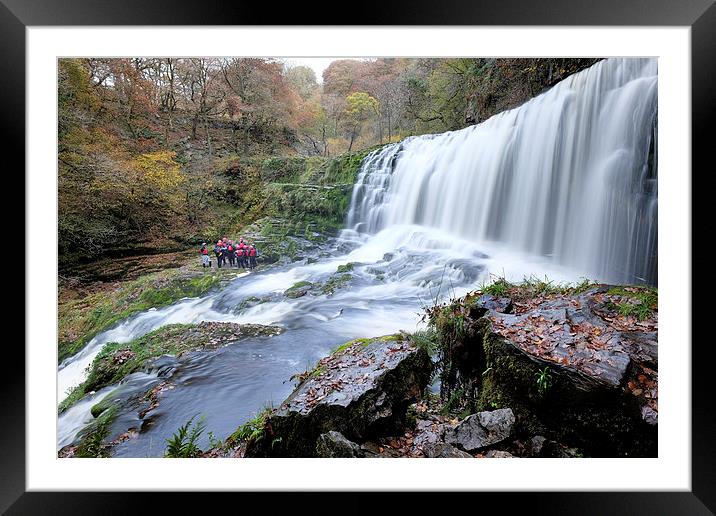  sgwd clun gwyn waterfall Framed Mounted Print by Tony Bates