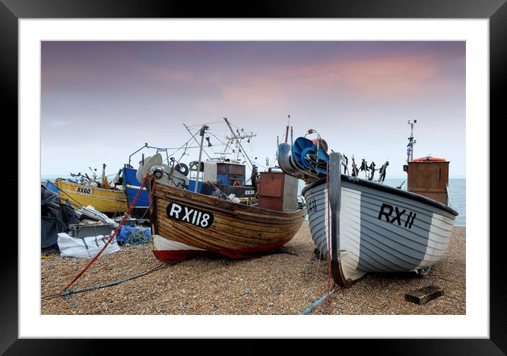 Hastings fishing boats Framed Mounted Print by Tony Bates