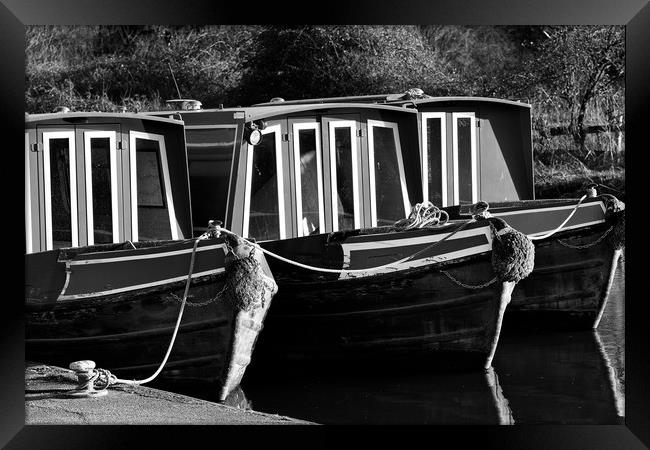 Kennet and Avon narrow boats Framed Print by Tony Bates
