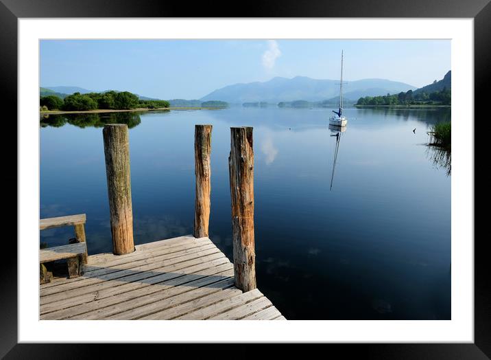 Derwent water Cumbria Framed Mounted Print by Tony Bates