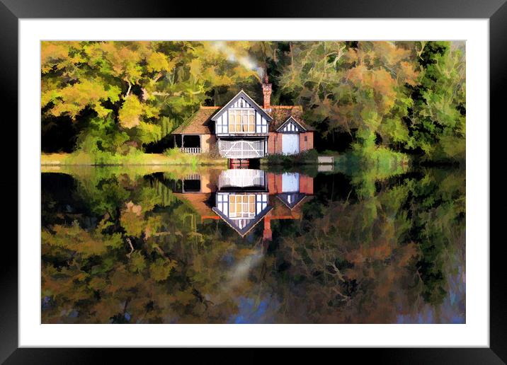 Thames boat house Framed Mounted Print by Tony Bates