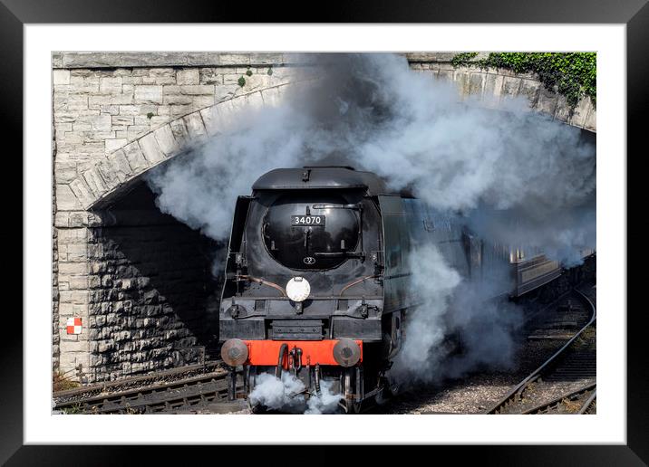 Manston 34070 Swanage railway Framed Mounted Print by Tony Bates