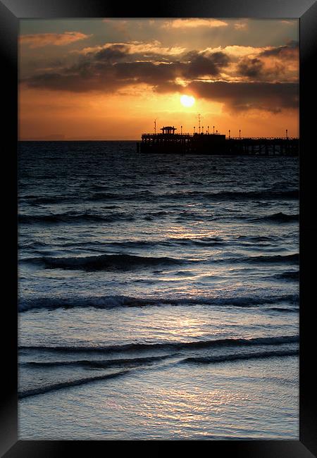 Pier Silhouette Framed Print by Tony Bates