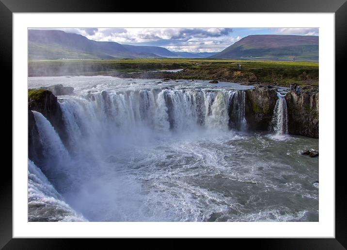 Selfoss Iceland water fall Framed Mounted Print by Tony Bates